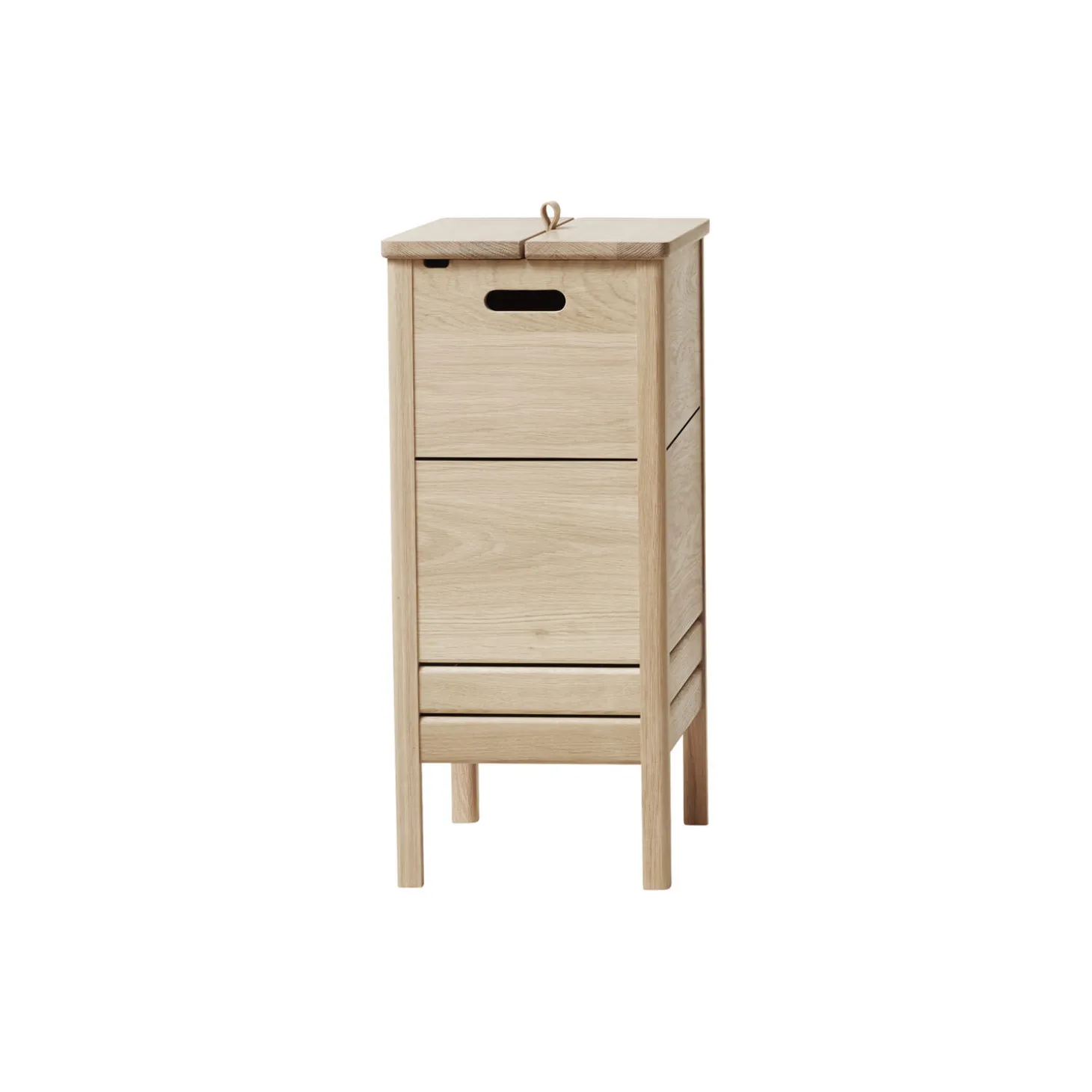 A Line Laundry Box, white oiled oak