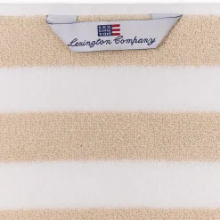 Block Striped Towel, moonbeam/white/vintage green