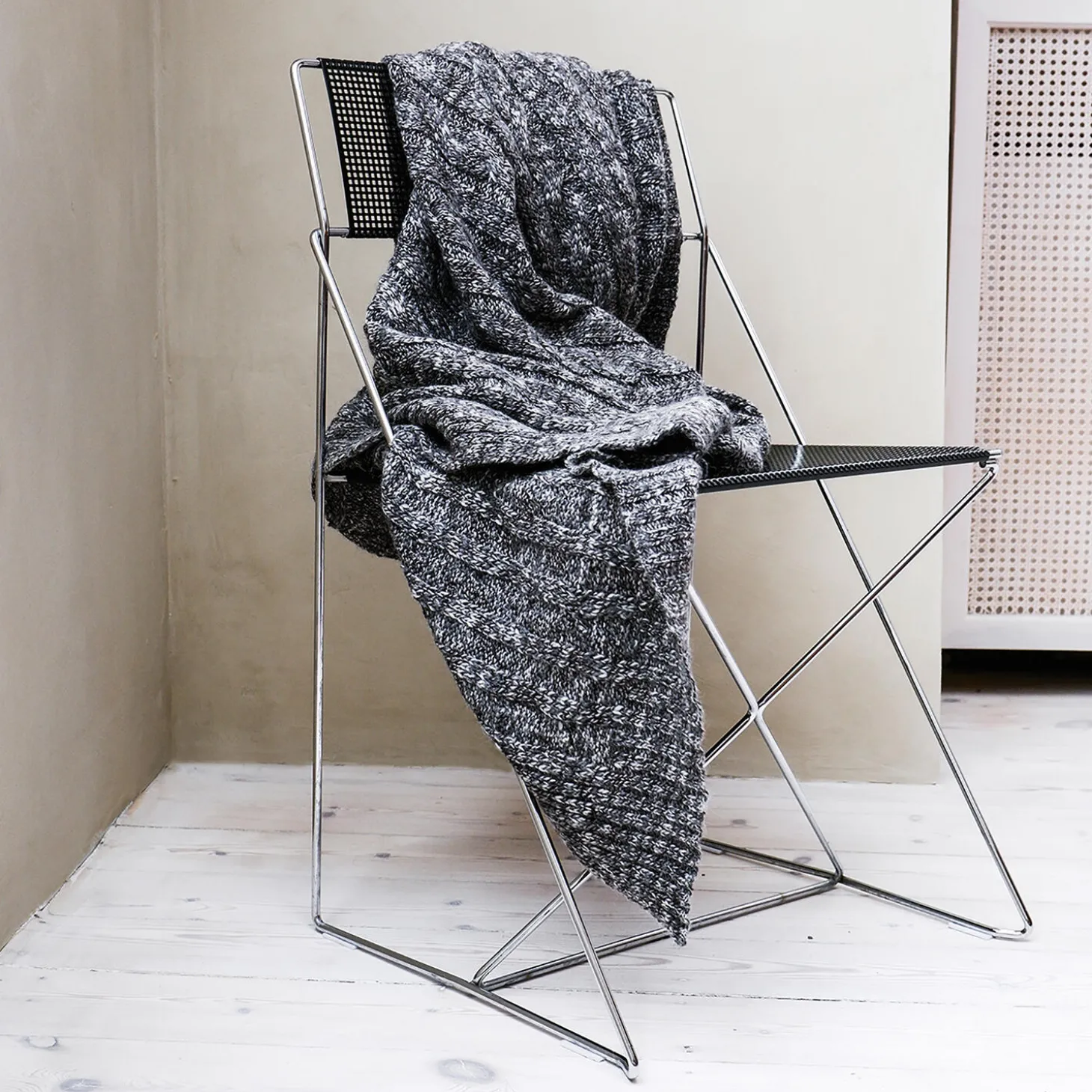 Cable plaid, grey/black