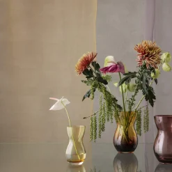 Calabas duo vase, burgundy/amber
