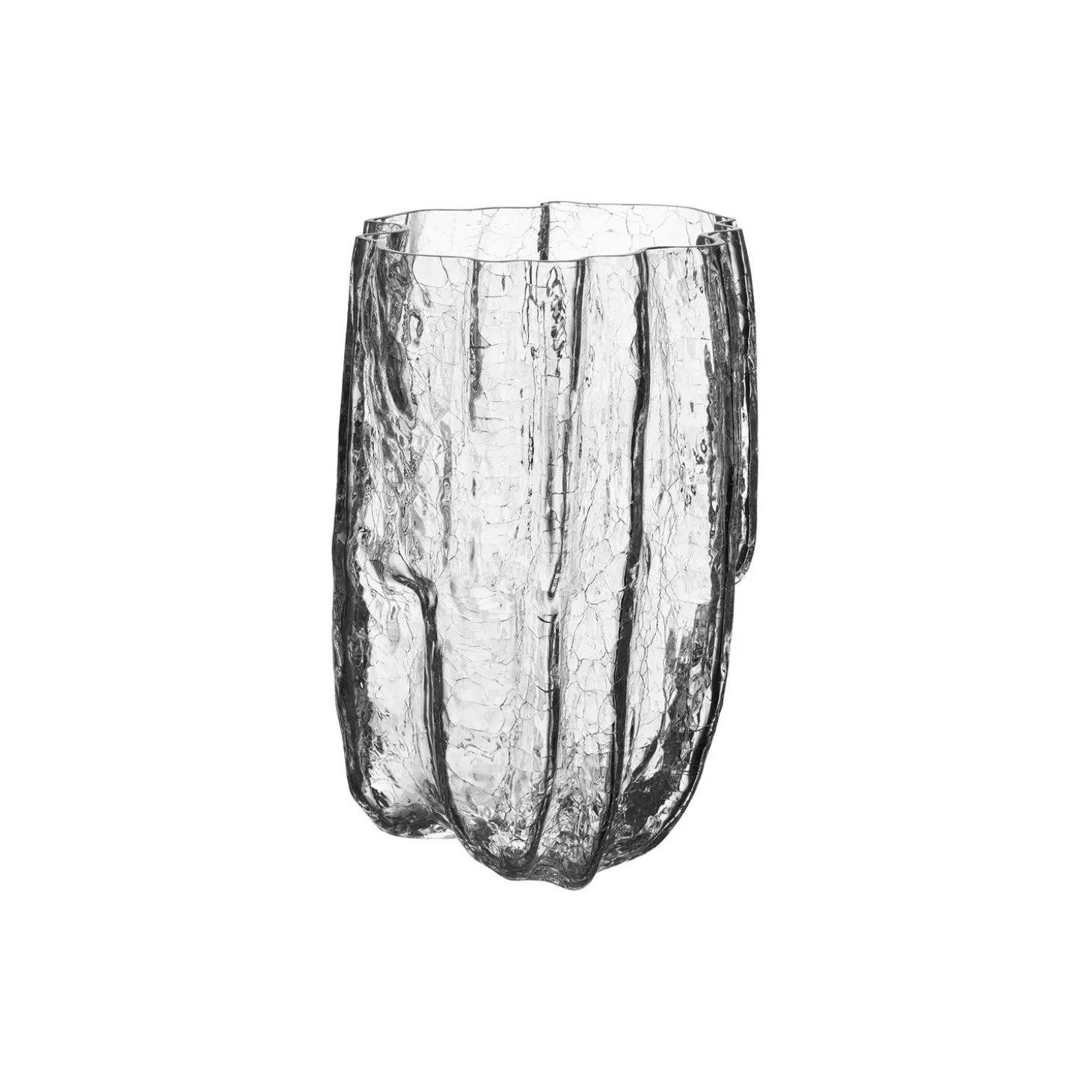 Crackle vase, clear