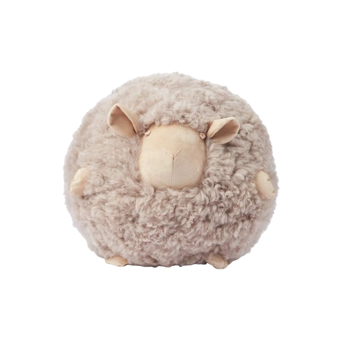 Cute Sheep rund pude Ø 26 cm, taupe