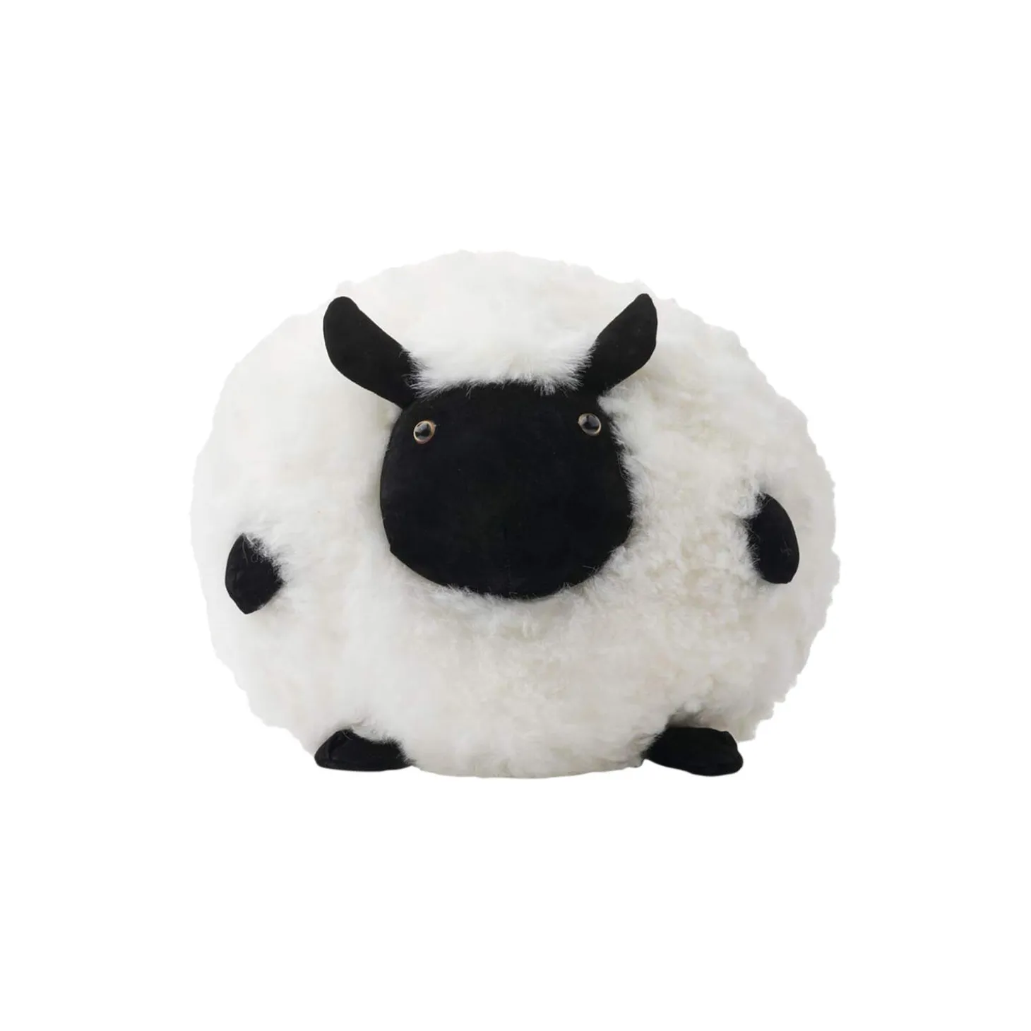 Cute Sheep rund pude Ø 26 cm, white/black