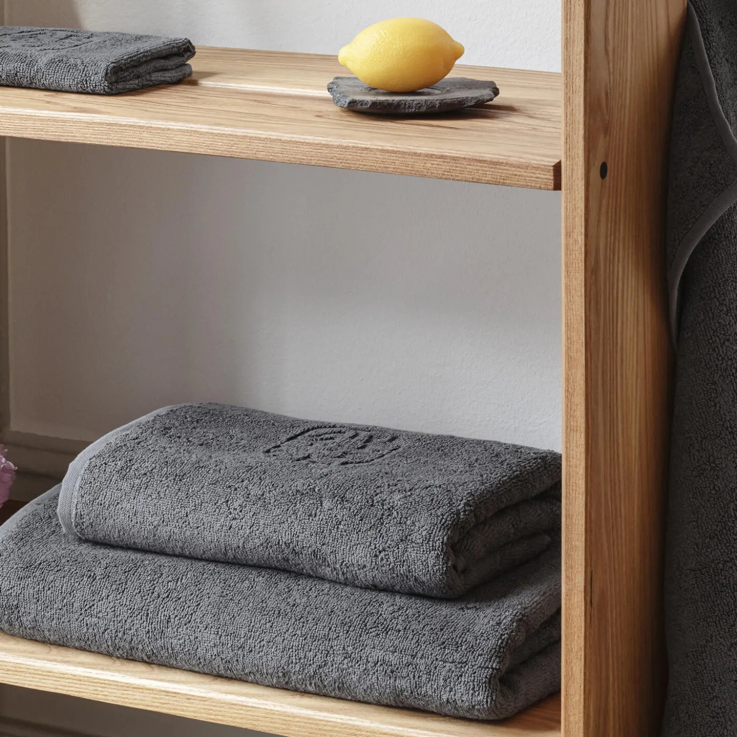 DAMASK TERRY håndklæde, slate