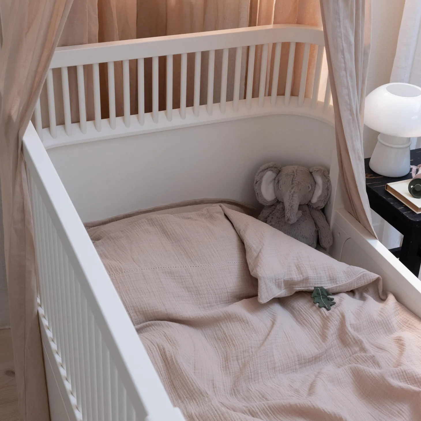 2-delt musselin babysengetøj, seabreeze beige