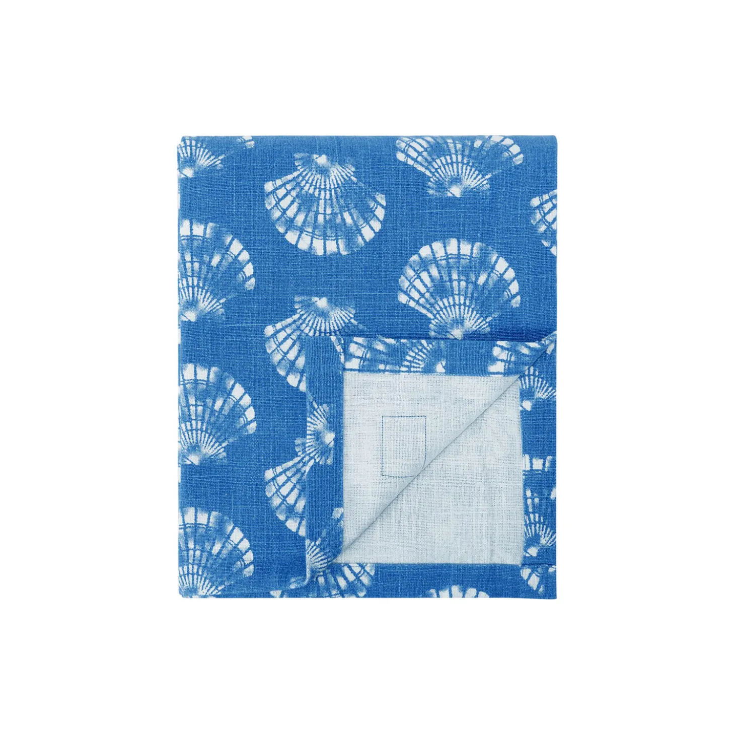 Dug i økologisk bomuld med print af skaller, blue/white