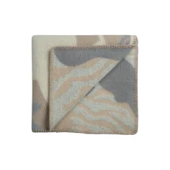 FUGL OG FISK Half Size Throw, grey/beige
