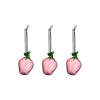 Glass jordbær 3-pak, pink