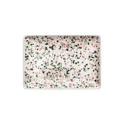 Helle A5 tallerken, pink-green
