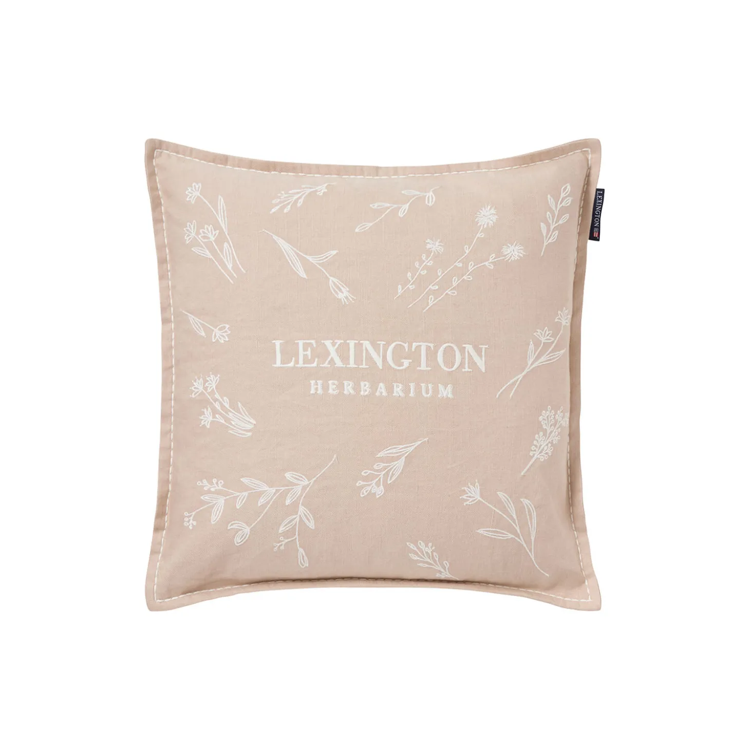 Herbarium Linen/Cotton Cushion Cover, beige/white