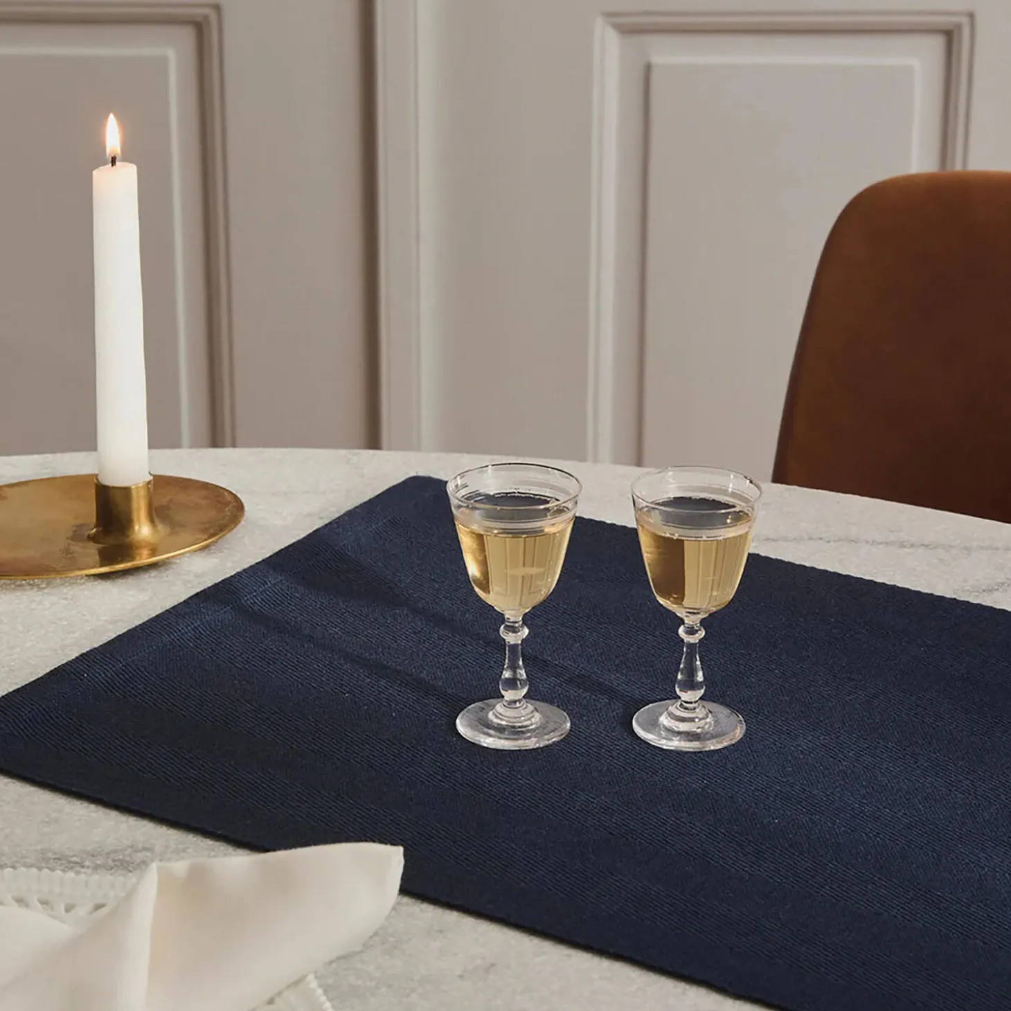 HERRINGBONE dækkeserviet, dark blue