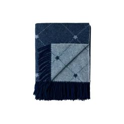 Icons Signature Star Recycled Wool Throw, navy/white