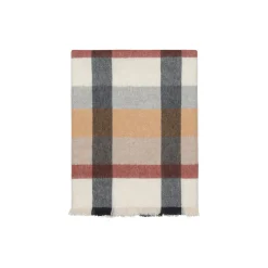 Intersection plaid, rusty red/white/grey