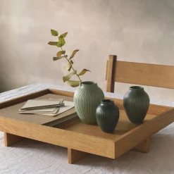 Knabstrup mini vase ripple 3 Stk., green