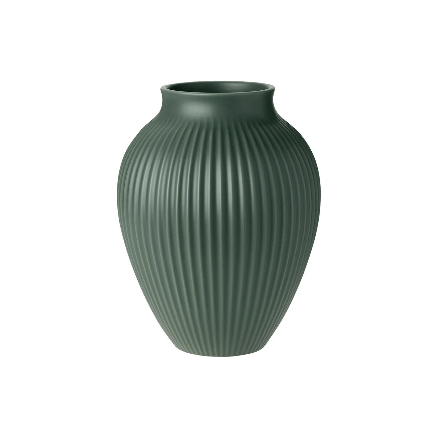 Knabstrup vase ripple, mat celadon green
