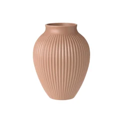 Knabstrup vase ripple, mat dusty rose