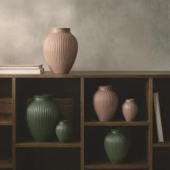 Knabstrup vase ripple, mat dusty rose