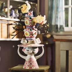 Lady with hat Vase, pink