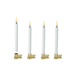 LED Christmas Tree Taper Candles with Clips 4 pcs