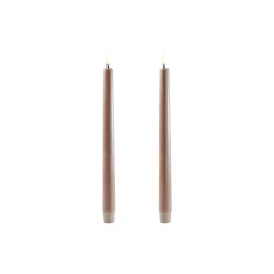 LED Classic Taper Candle 25 cm 2 pcs, sandstone