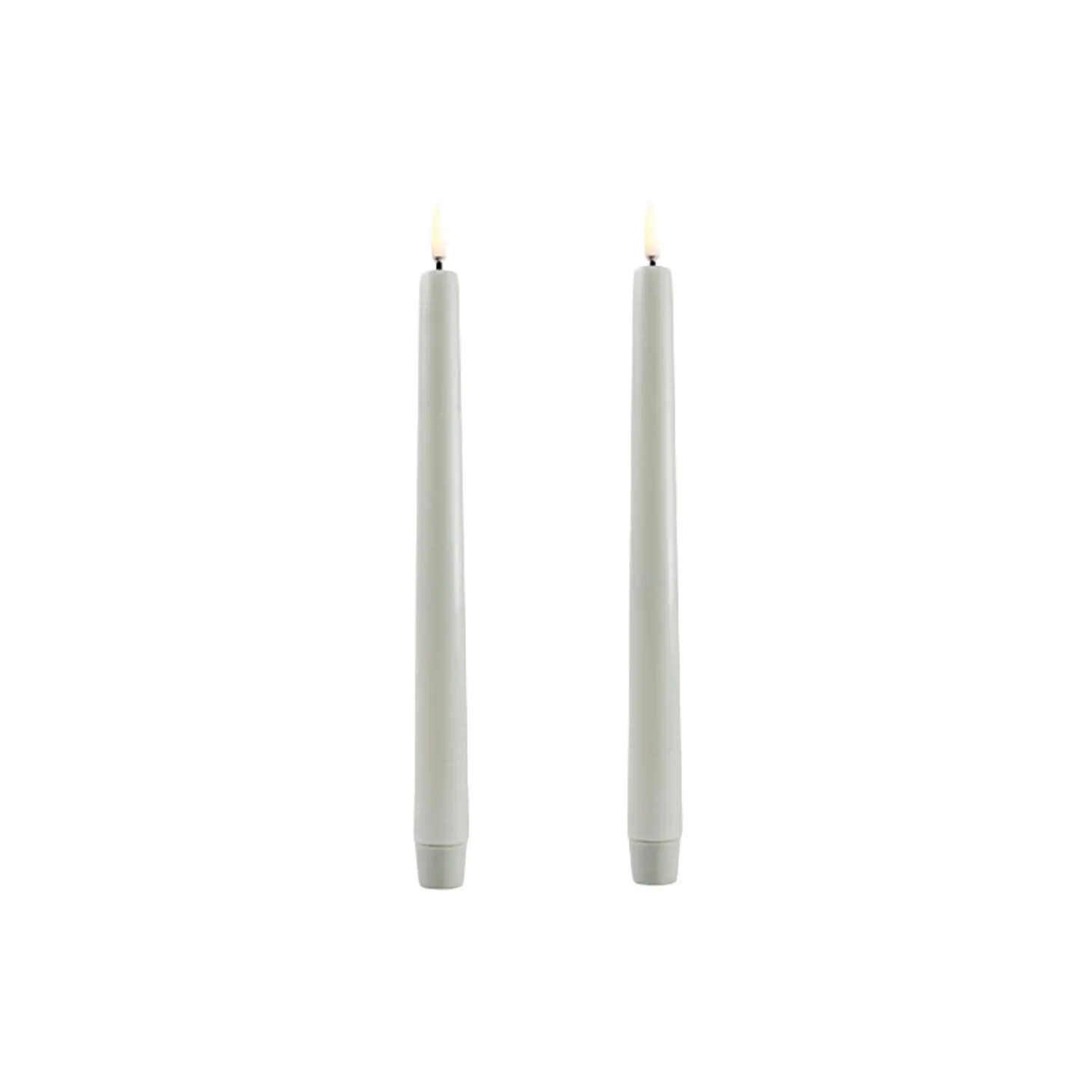 LED Classic Taper Candle 25 cm 2 pcs, dusty green