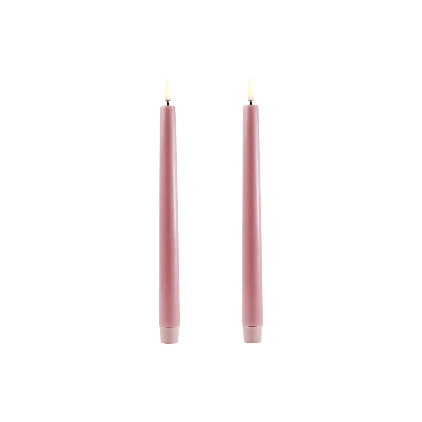 LED Classic Taper Candle 25 cm 2 pcs, dusty rose