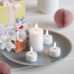 LED Mini Pillar Candle 7.5 cm, nordic white
