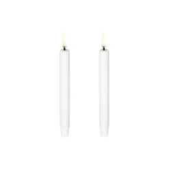 LED Mini Taper Candle 14 cm 2 pcs, nordic white