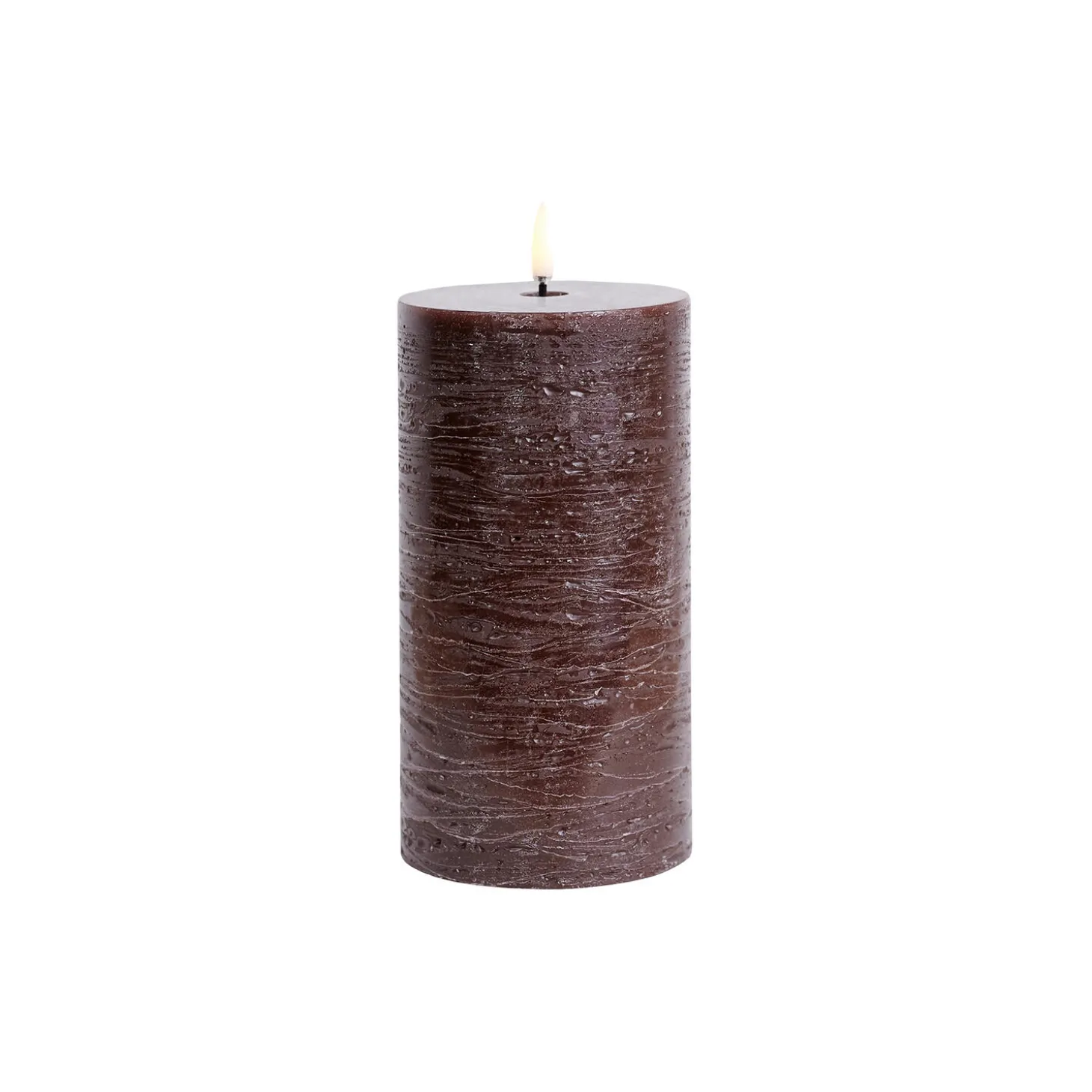 LED Pillar Candle 15 cm, brown