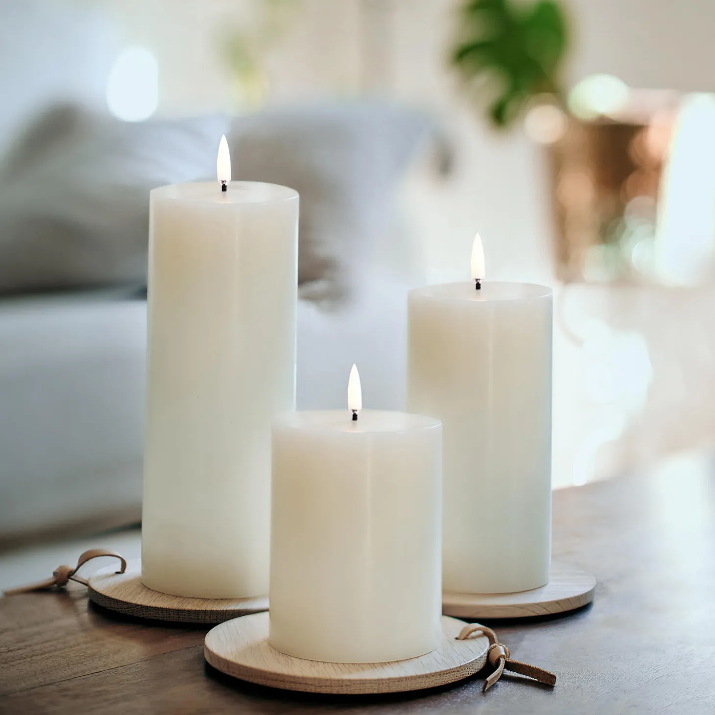 LED Pillar Candle 10 cm, nordic white