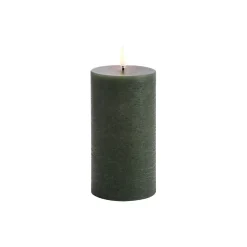 LED Pillar Candle 15 cm, pine green