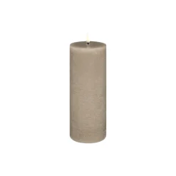 LED Pillar Candle 20 cm, sandstone