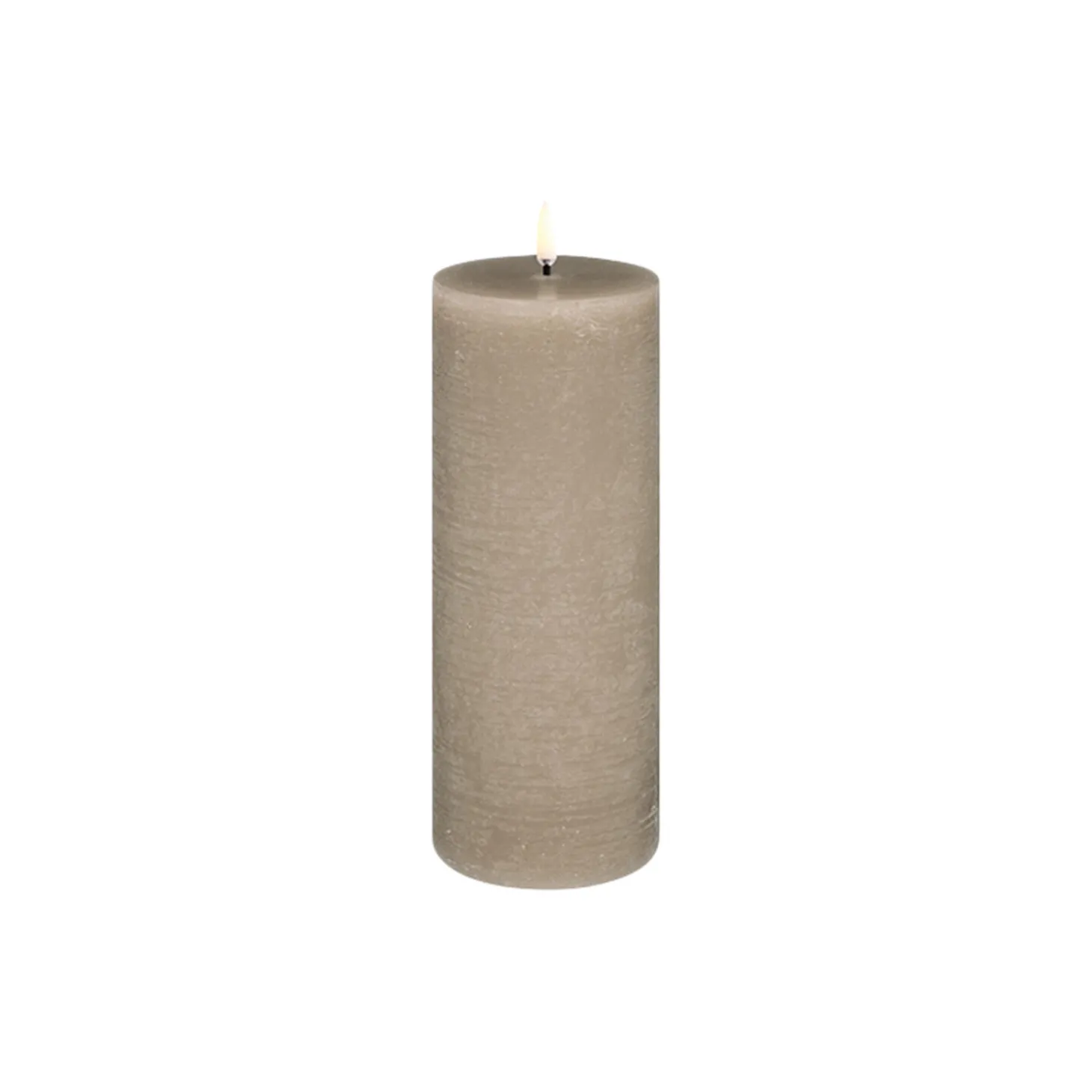 LED Pillar Candle 20 cm, sandstone