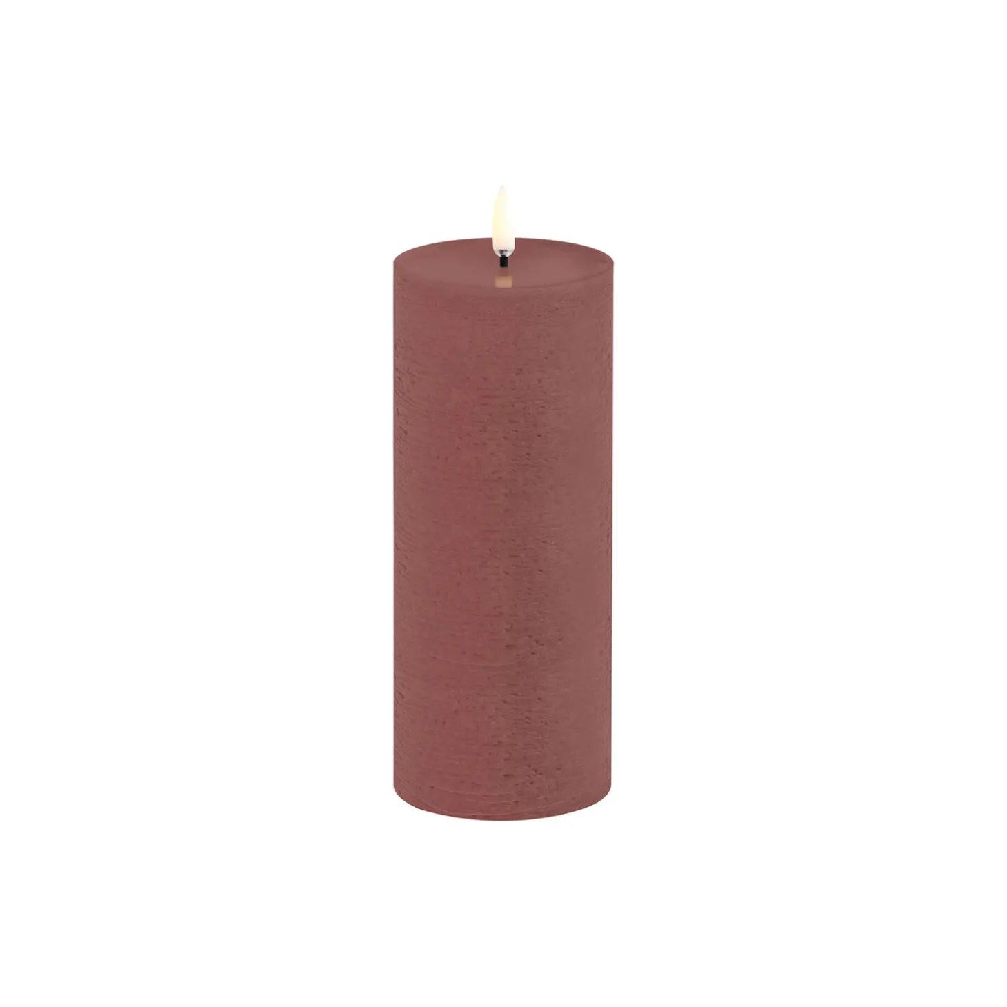 LED Pillar Candle 20 cm, terracotta