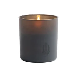 LED rechargeable glass candle, grey