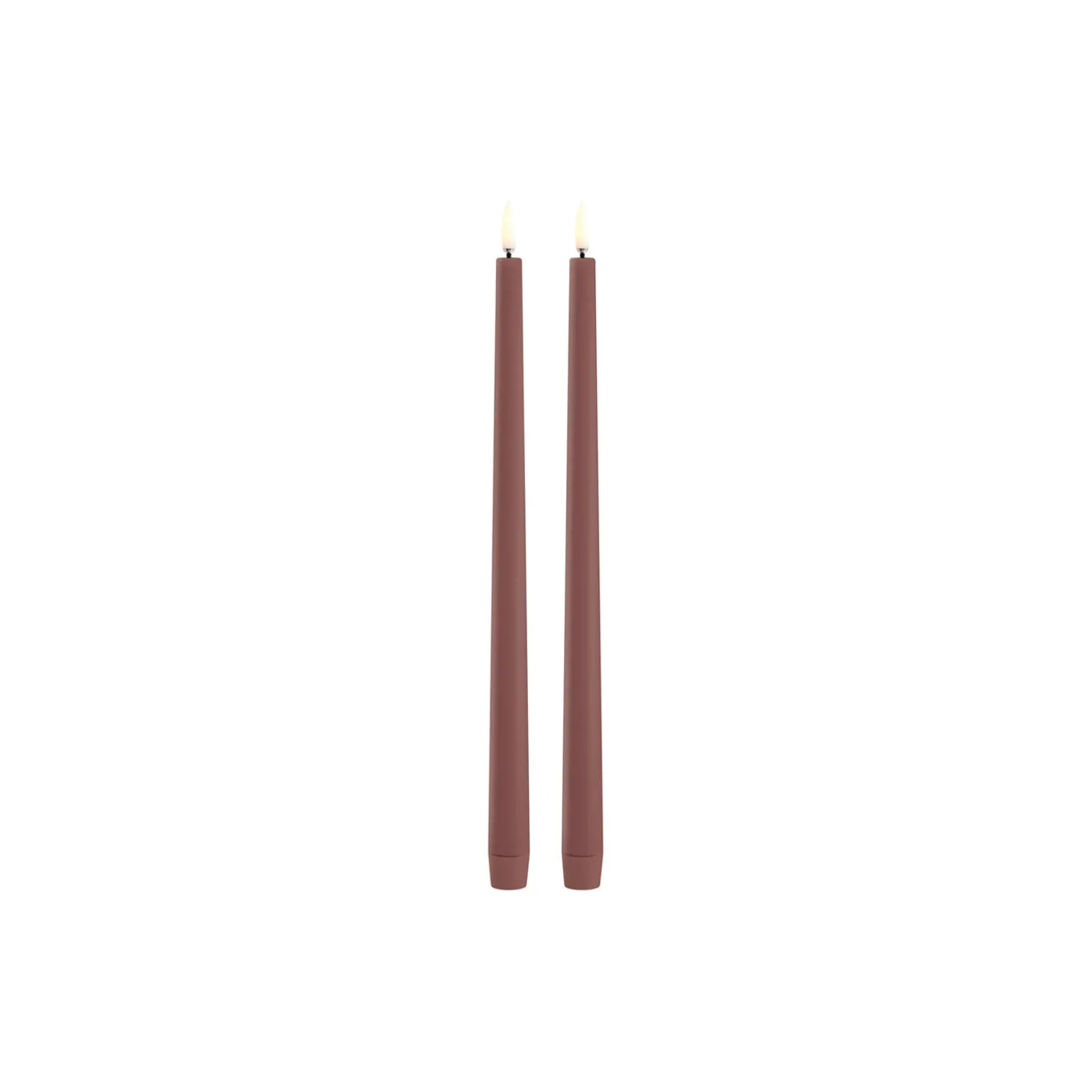 LED Slim Taper Candle 32 cm 2 pcs, terracotta