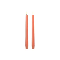 LED Slim taper candle 2-pack, apricot