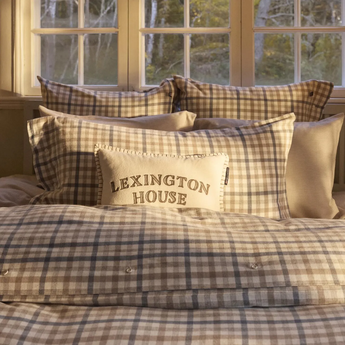 Lexington House Pillow, lt beige/olive
