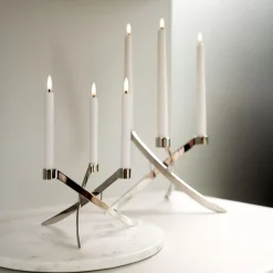 LightArch Mini Taper Candleholder 3 pcs, chrome