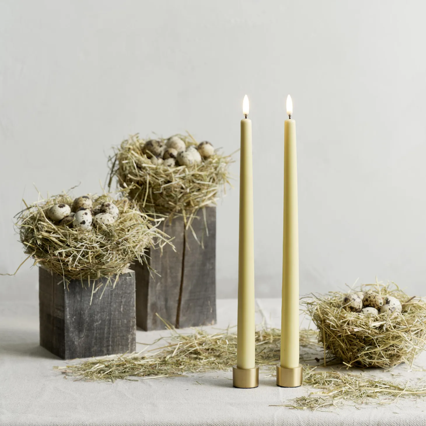 Light Candleholder 2 pcs, matte brass