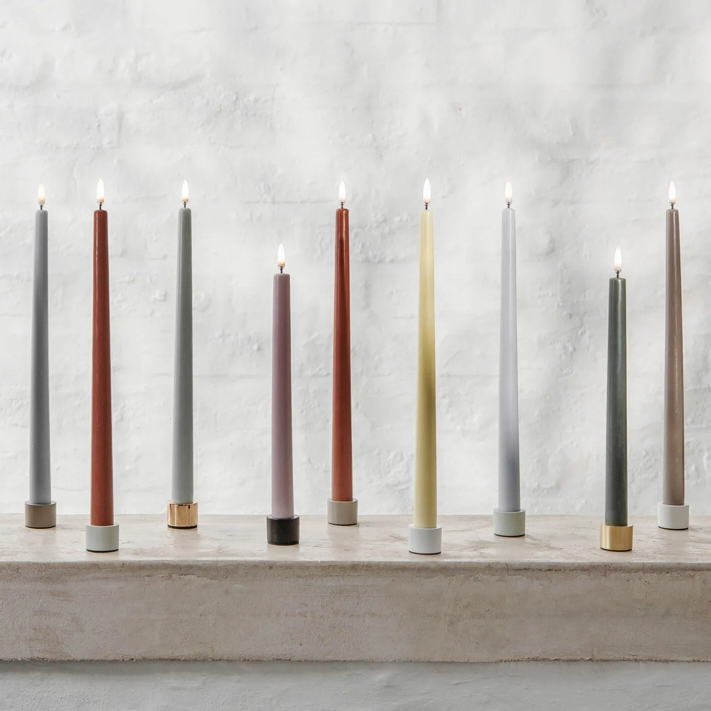 Light Candleholder 2 pcs, matte brass