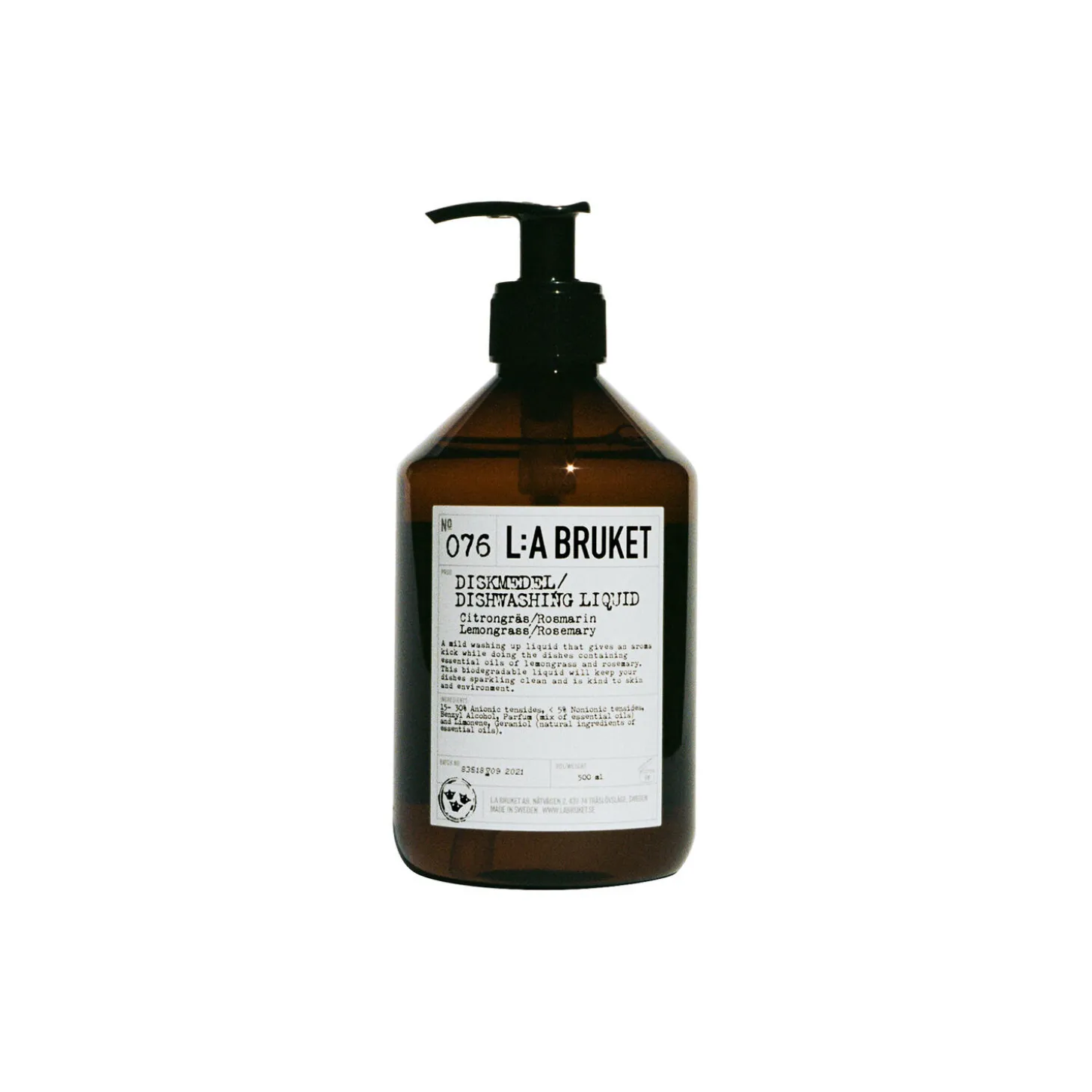 No. 076 Dishwashing Liquid, lemon grass/rosemary