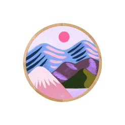 Pink sol lilla hav