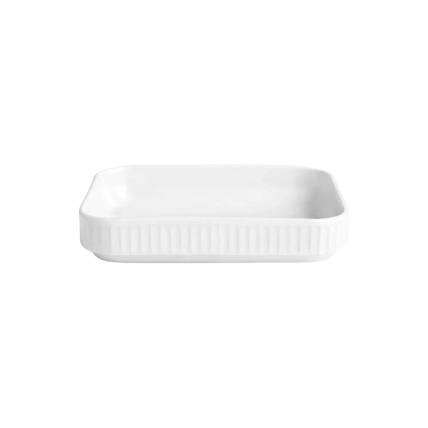 Plissé rektangulært fad 18 cm