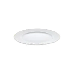 Plissé tallerken Ø 22 cm, hvid/guld