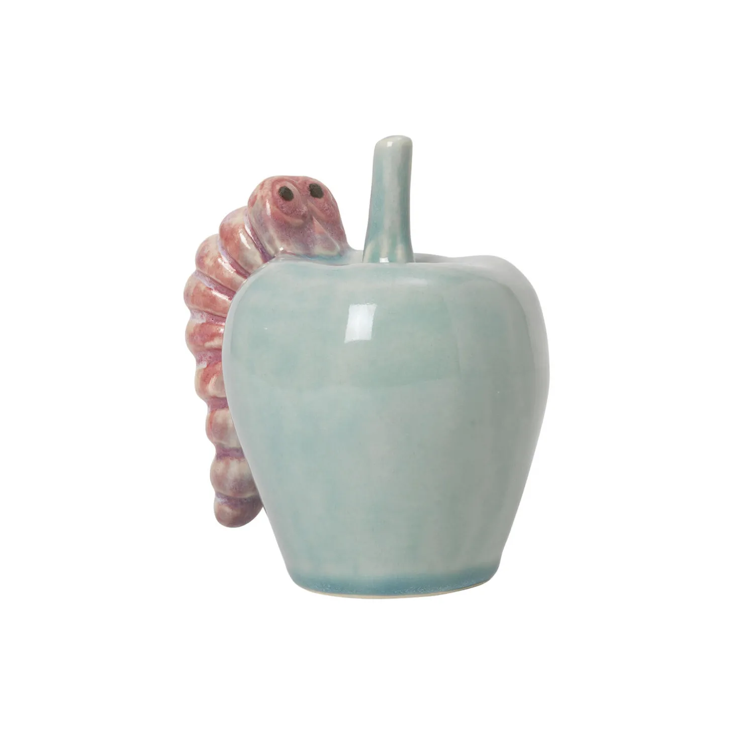 Poppery æble med larve, mint/pink