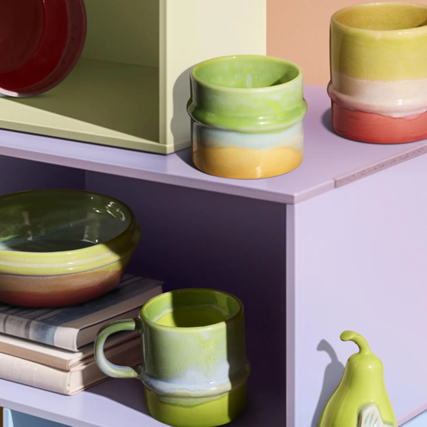 Poppery Krus med hank, apple green/mint
