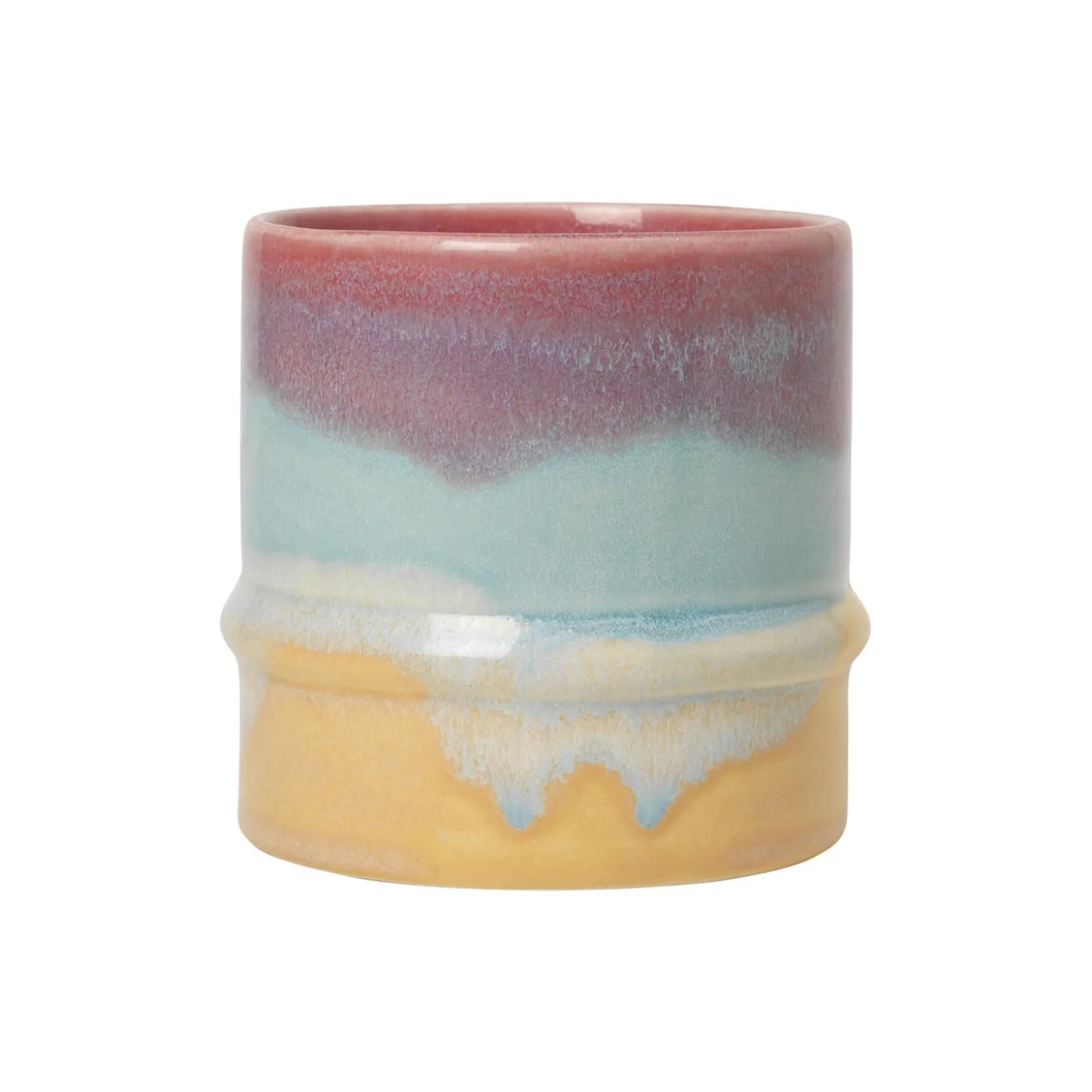Poppery krus, pink/mint/gul