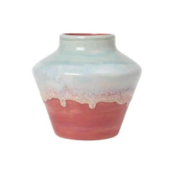 Poppery vase, mint/pink