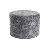 Puf i Newzealandsk korthåret & krøllet lammeskind, light grey
